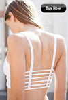 &quot;Pack Of 2&quot; Stripes Cut Out Strap Back Cage Bra