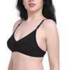 &quot;Women&#39;s&quot; T-Shirt Cotton Hosiery Black &amp; Red Bra ( Pack of 2)