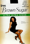 Brown Sugar Reinforced Panty &amp; Toe Off Black Pantyhose