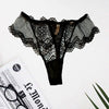 Christies Black Honeymoon Visible Lace Thong