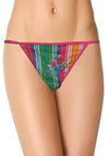 Cool Stripes N Flower Print G-String Thong