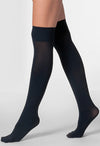 DIM Black Glossy Sheer Knee High Socks