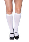 Leg Avenue Women&#39;s Nylon Opaque Knee Highs White Hosiery