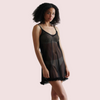 Plus Size Transparent Black Chemise for Women