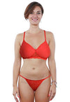 Sexy red padded bra thong set