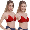 &quot;2 Pack&quot; Clear Straps red hosiery bras