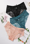 Women&#39;s Floral Bow Lace Panties Pack (Of 3)