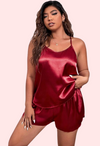 Plus Size Women&#39;s Silk Cami and Shorts Set