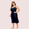 4XL 5XL Plus Size Satin Cowl Neck Dress