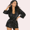 Black Silk Robe for Women&#39;s Sensual Nights